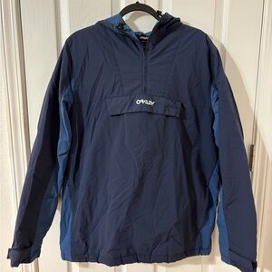 Vintage Oakley Men's Dark Blue Anorak pullover